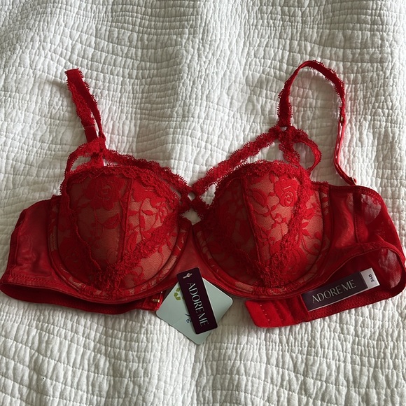 Adore me NWT red lace bra - recycled material - Picture 1 of 4